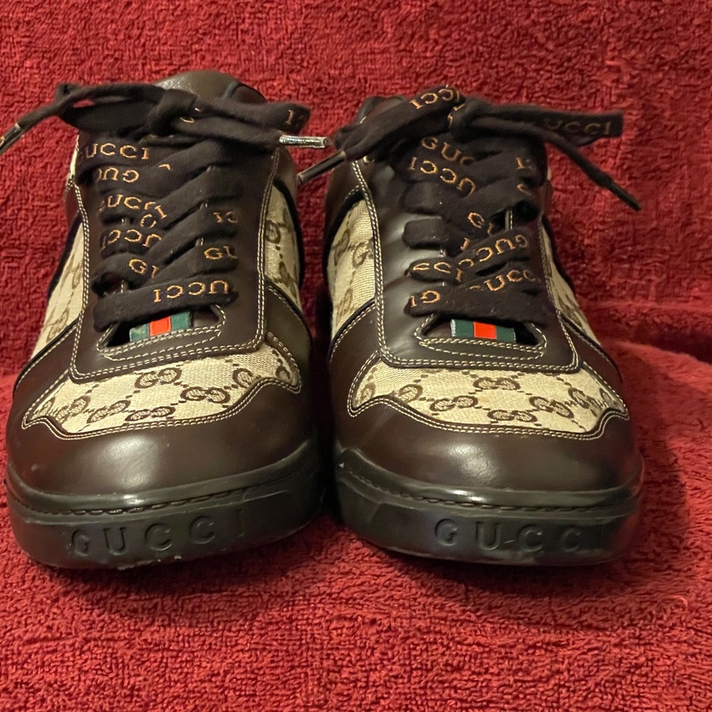 Hershey’s Chocolate Gucci Monogram Canvas Leather Sneakers.